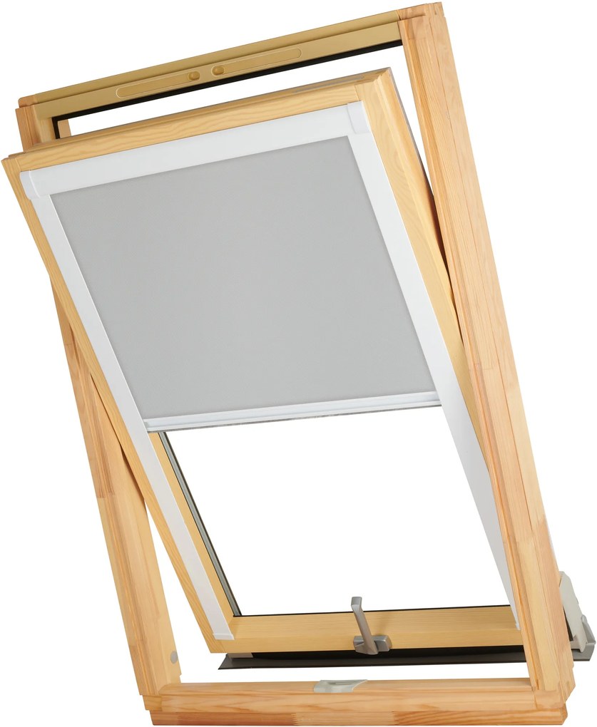 Dekodum Termoizolačná roleta na strešné okno typu FAKRO 66x140 Farba látky: Pearl Silver, Farba profilu: Biela