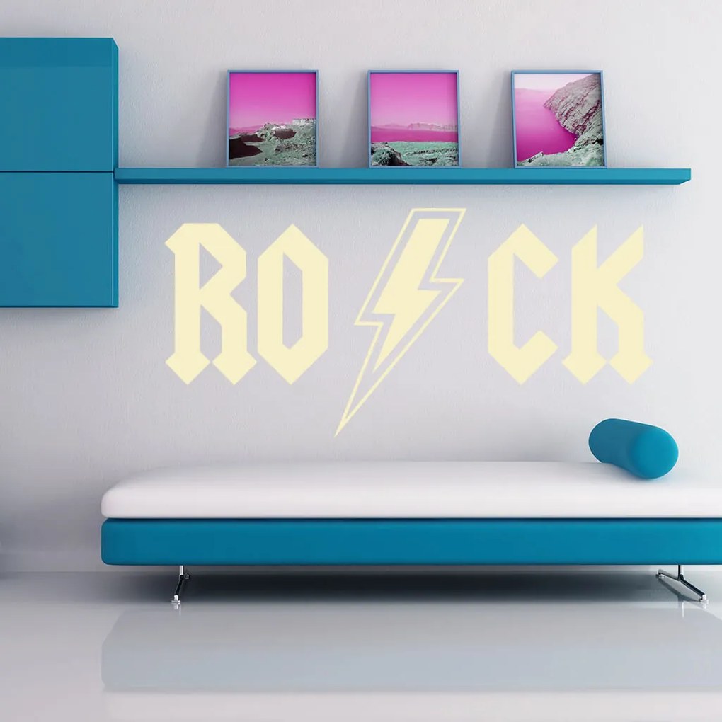 Veselá Stena Samolepka Rock Farba: červená, Veľkosť: 60 x 30 cm
