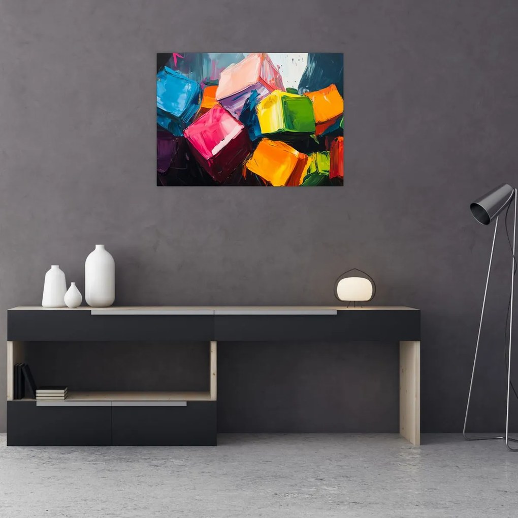 Obraz - Farebné kocky (70x50 cm)