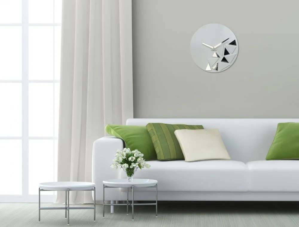 Elegantné akrylové hodiny 30 cm v bielej farbe
