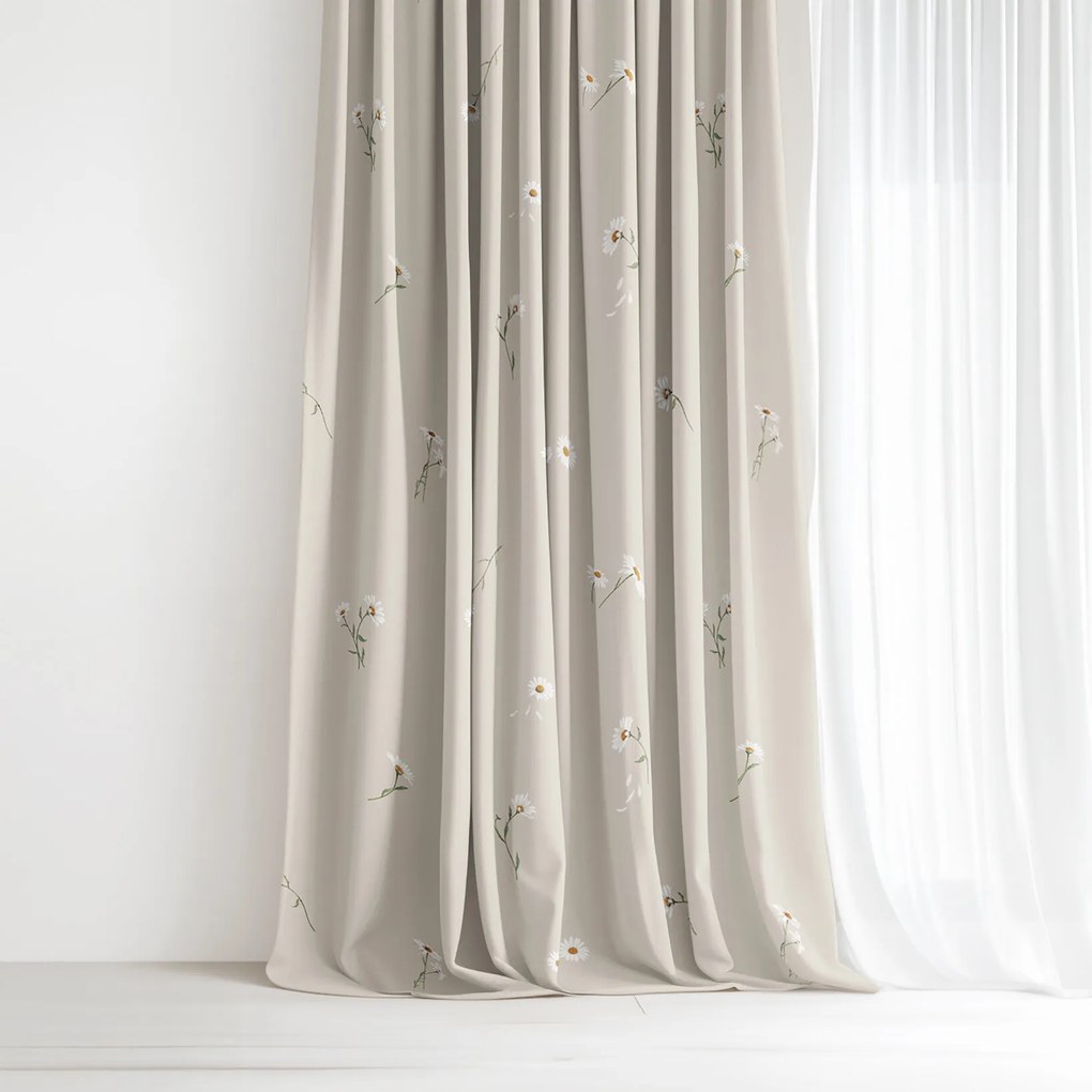 Goldea dekoračný záves luca - sedmokrásky 280x150 cm