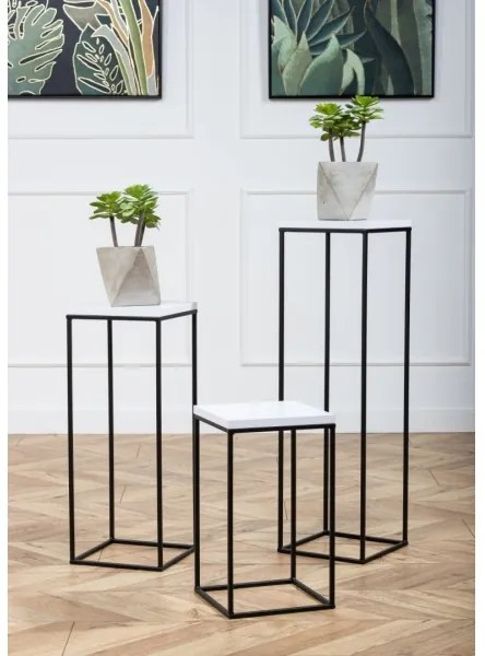 Stojan na kvety BASICLOFT 60x24 čierna/biela