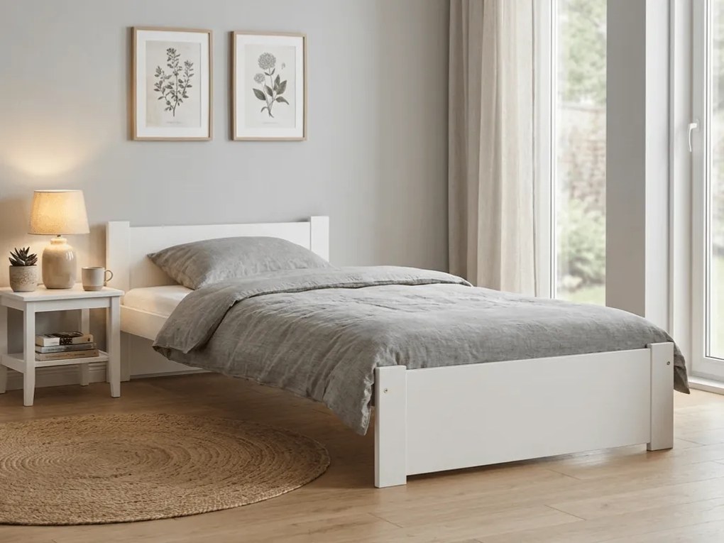 Posteľ IKAROS 80 x 200 cm, biela Rošt: S latkovým roštom, Matrac: Bez matraca