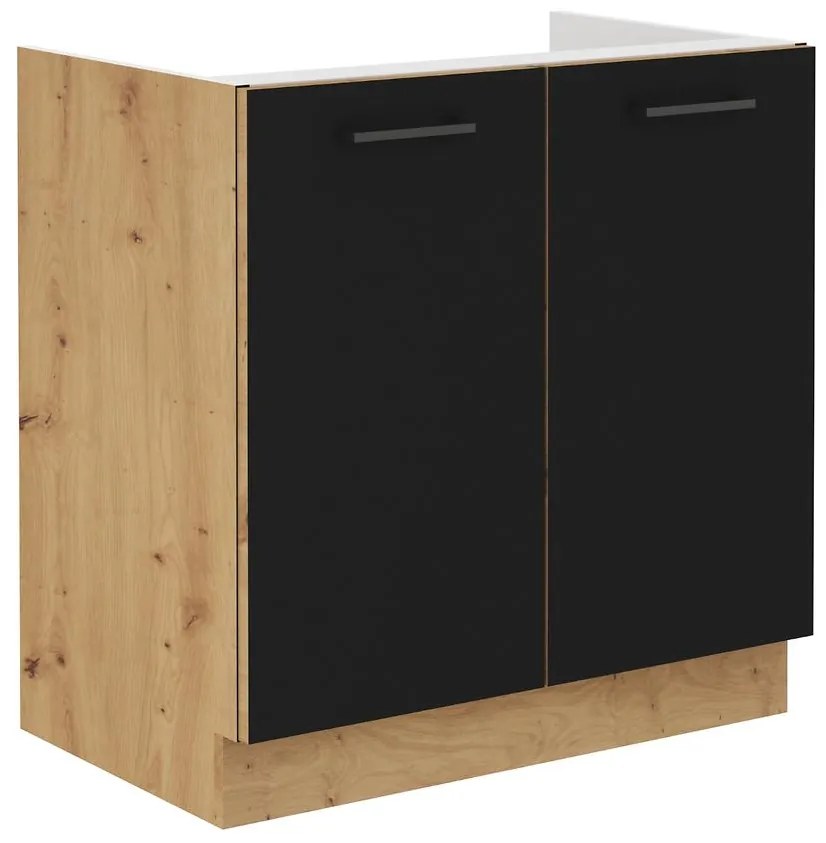 Skrinka do kuchyne Modena 80zl 2f bb čierny/dub artisan