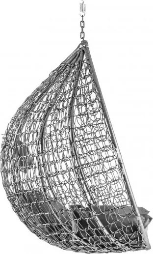 Sivé závesné kreslo KOKON bez stojanu, sivý vankúš