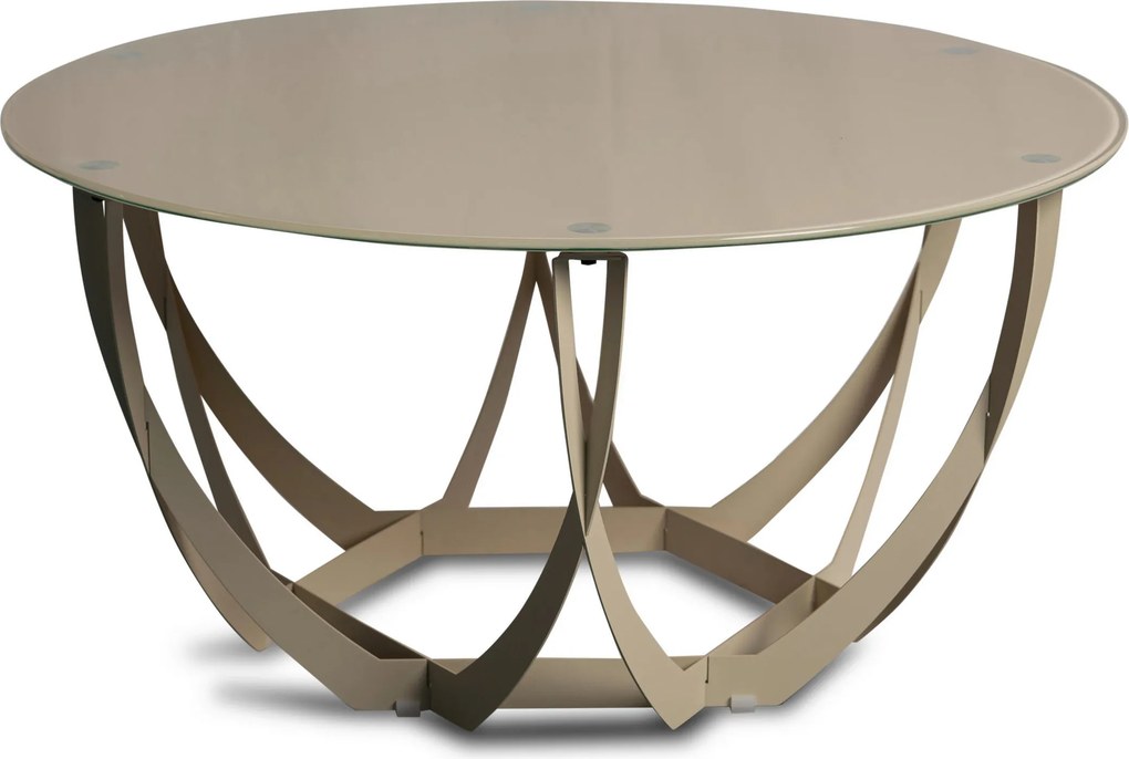 XXXLutz KONFERENČNÝ STOLÍK, krémová, kov, sklo, 80/80/40 cm Xora - Stolíky do obývačky - 001815032908