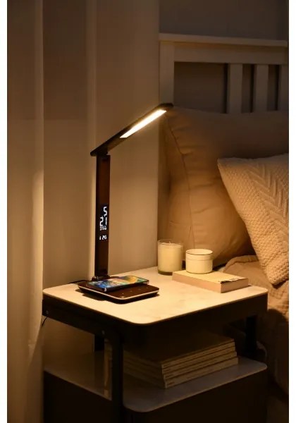 Brilagi-LED Stmievateľná lampa s bezdrôtovým nabíjaním REGINA LED/8,5W/230V hnedá
