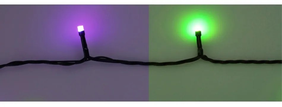 RGB Vianočná LED reťaz s diaľkovým ovládaním 96 LED, farebná, 9,6 m