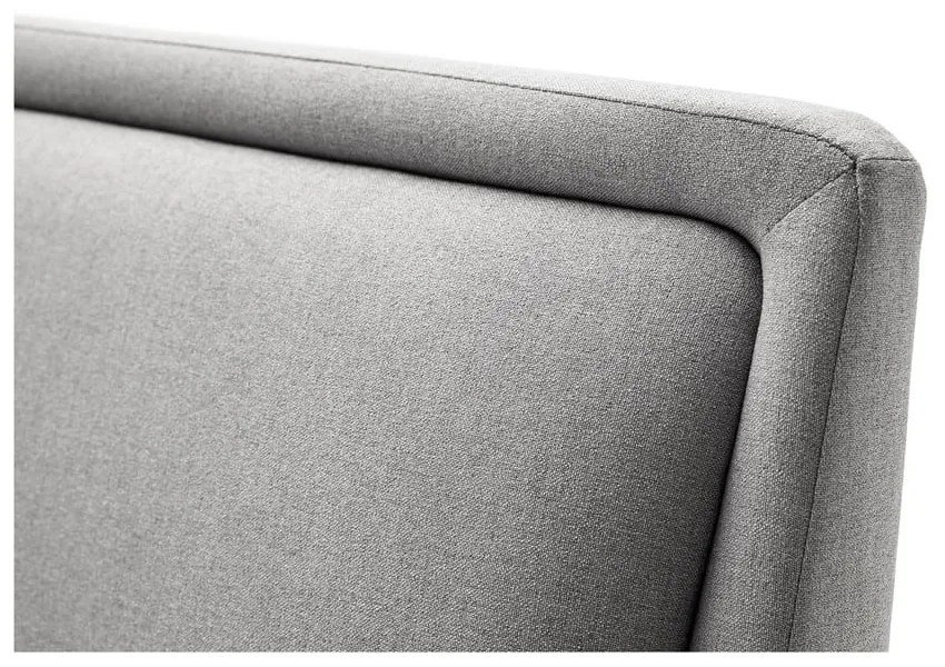 Svetlosivá čalúnená dvojlôžková posteľ s úložným priestorom s roštom 180x200 cm Frieda – Meise Möbel