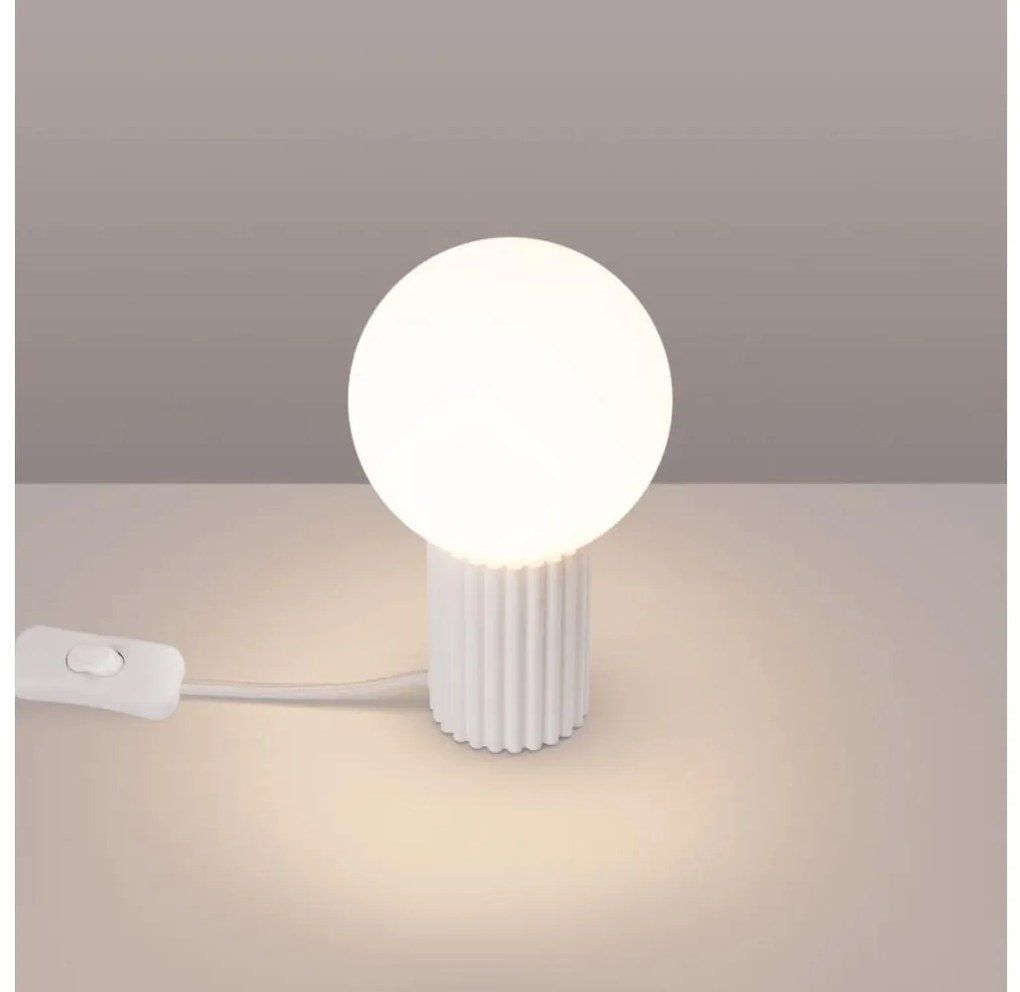 Sollux SL.1711 - Stolná lampa HALO 1xG9/8W/230V pr. 12 cm biela
