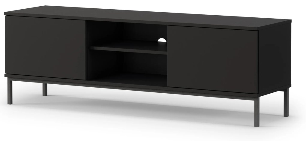 Tv stolík Quebec 2D (čierna matná). Akcia -20%. Vlastná spoľahlivá doprava až k Vám domov. 1051875