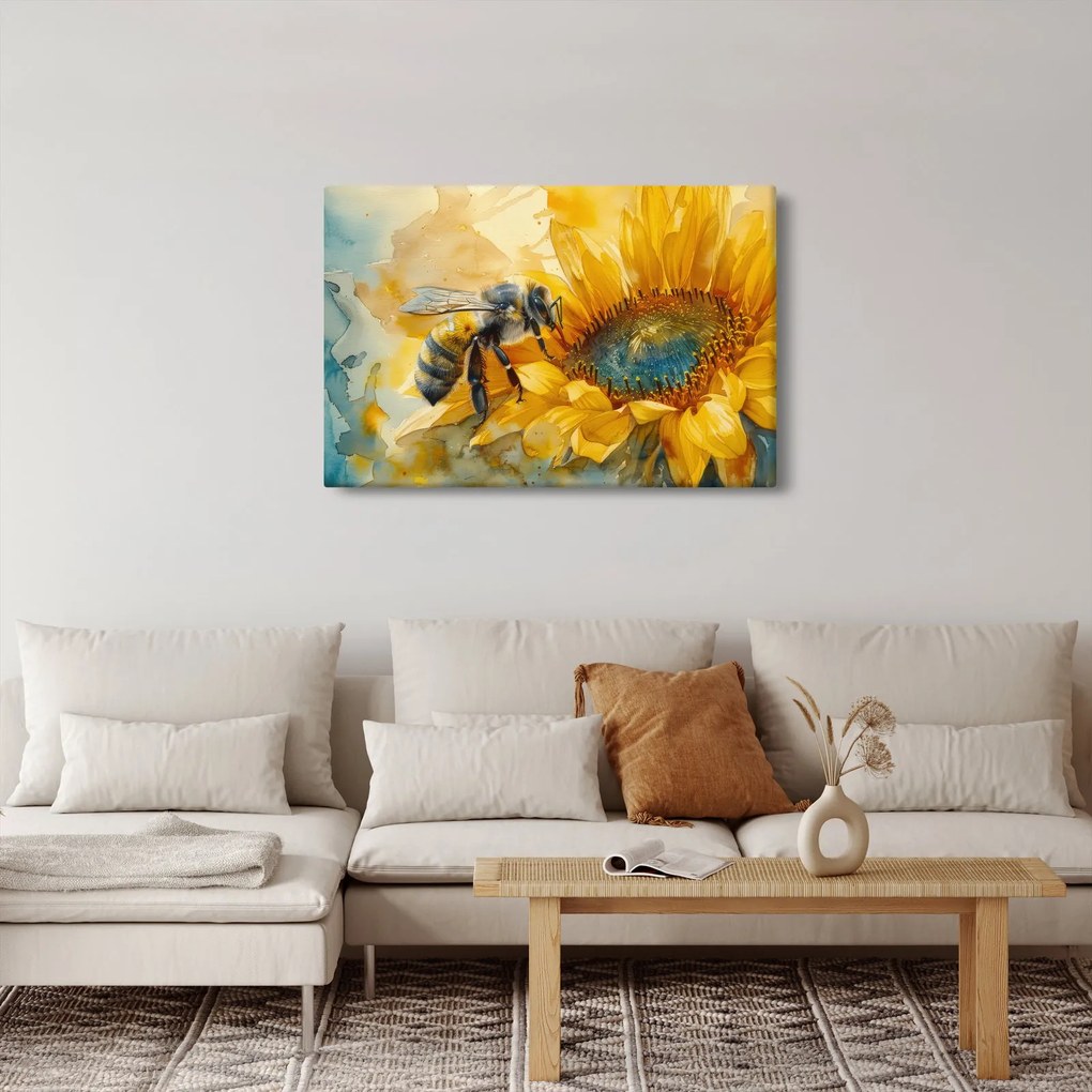 Obraz - Včielka, akvarel (90x60 cm)