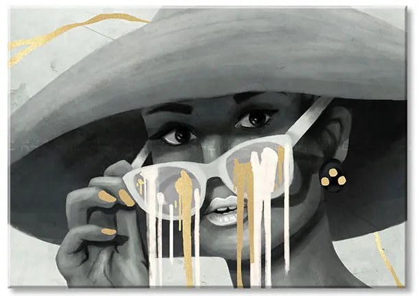 Obrazy na plátne - PREMIUM ART – Žena v klobúku | rôzne rozmery