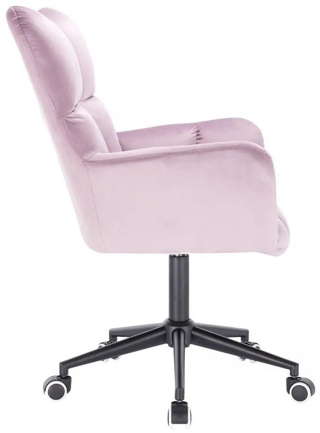 LuxuryForm DESIGN Kreslo AURORA VELUR na čiernej podstave s kolieskami - levanduľa