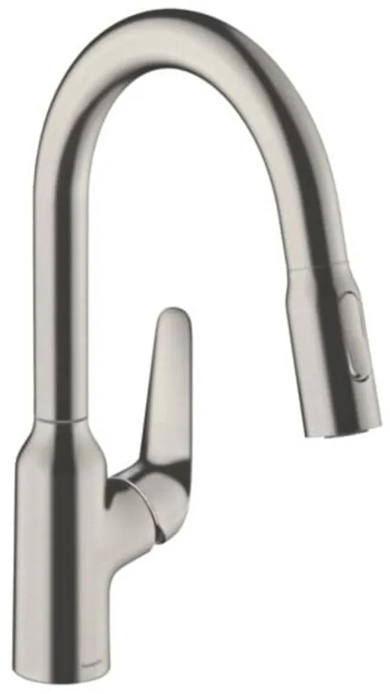 Drezová batéria Hansgrohe Focus s vyťahovacou spŕškou, 2 prúdy vzhled nerezu 71821800