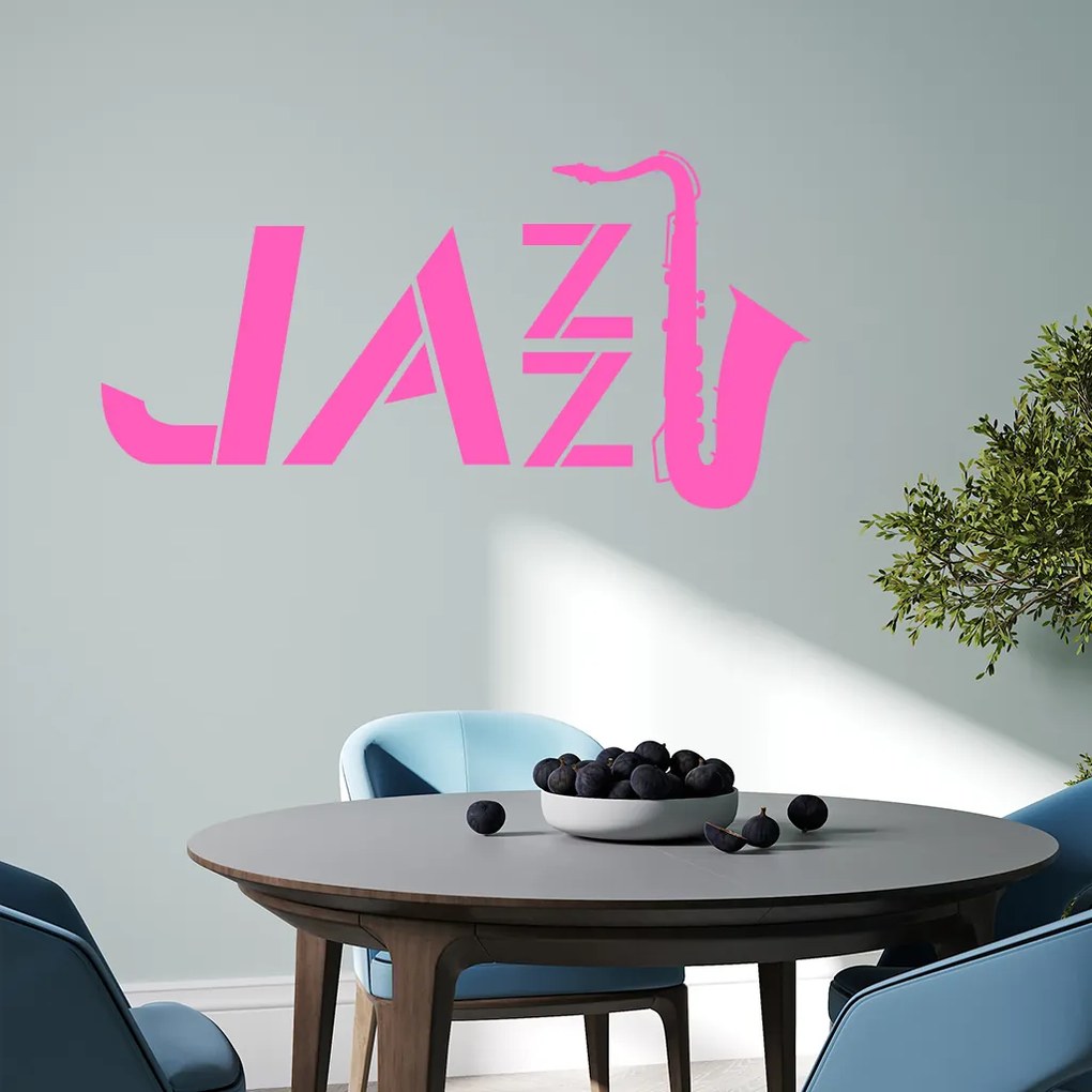Veselá Stena Samolepka Jazz Farba: červená, Veľkosť: 80 x 41 cm