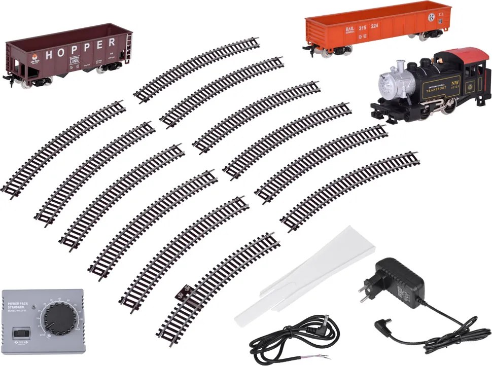 Jokomisiada Elektrický vlak, klasická parná lokomotíva s riadiacou jednotkou H0 1:87 RC0643