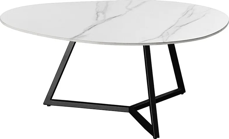 Keramický konferenčný stolík Paquita 90 cm biely