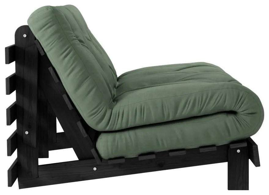Zelená rozkladacia pohovka 140 cm Roots Black Night – Karup Design