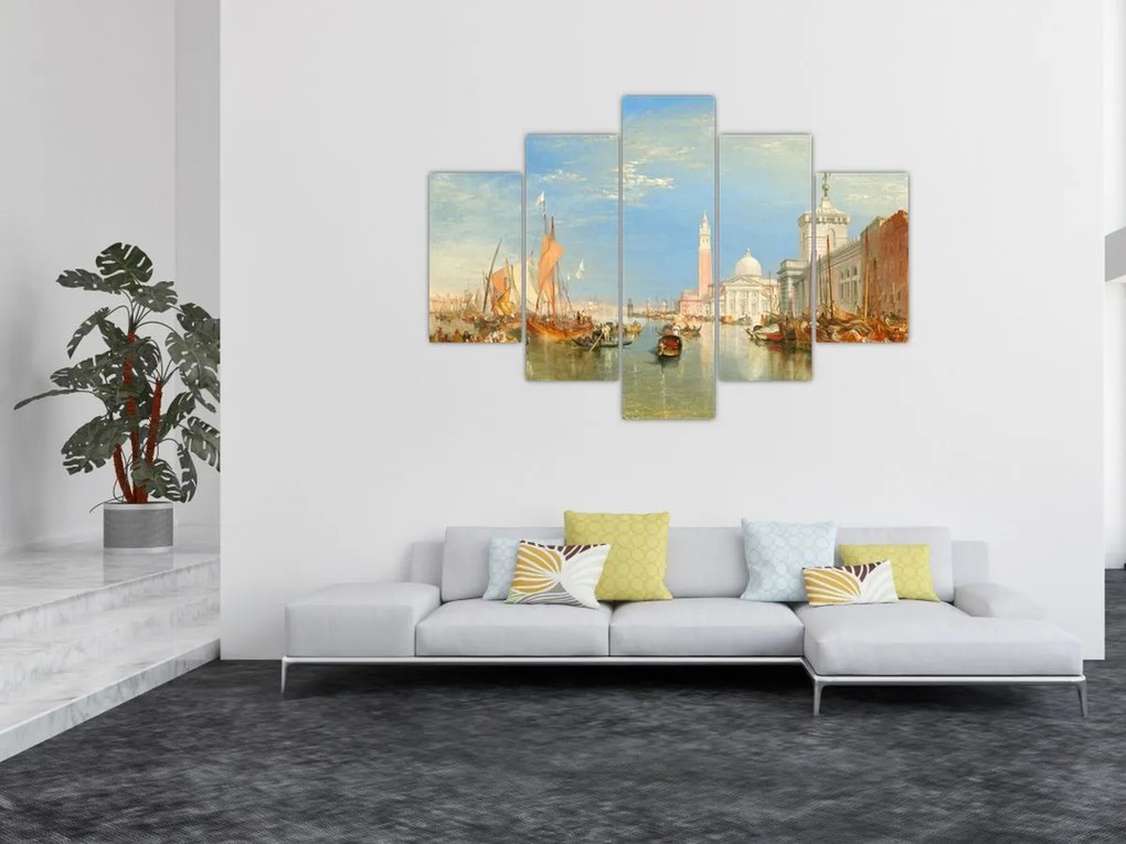 Obraz - Joseph Mallord William Turner, Venice the Dogana and San Giorgio Maggiore, reprodukcia (150x105 cm)