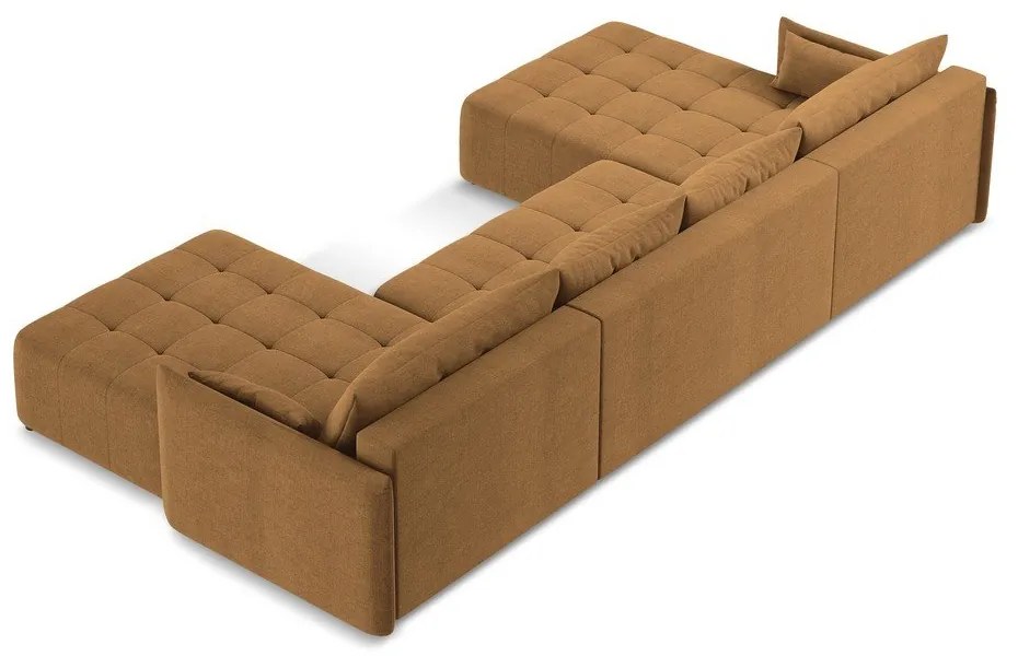 Terakotová rozkladacia/s úložným priestorom rohová pohovka (do tvaru "U") Moku – Makamii