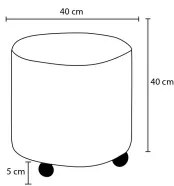 Taburet KIMA priemer 40 cm krémová/sivá