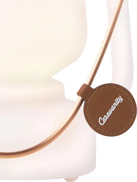 Stolná lampa biela s efektom plameňa 22 cm - Storm Mini