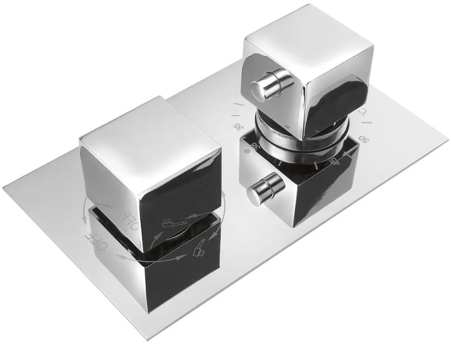 Podomietková sprchová batéria v lesklej striebornej farbe (3 výstupy) Latus – Sapho