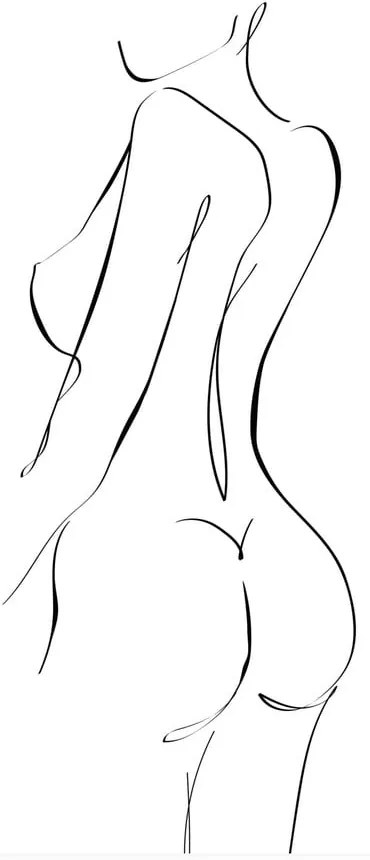 Čierno-biely plagát WOOOD Female, 45,4 x 65,4 cm