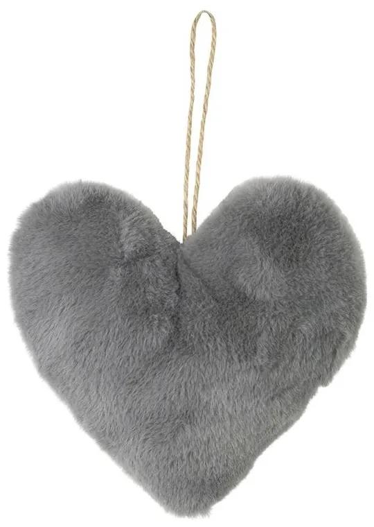 Závesná dekoratívne ozdoba šedej srdce - 10 * 5 * 10cm