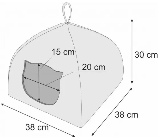 Domček pre mačku IGLOO R1 károvaný, hnedý