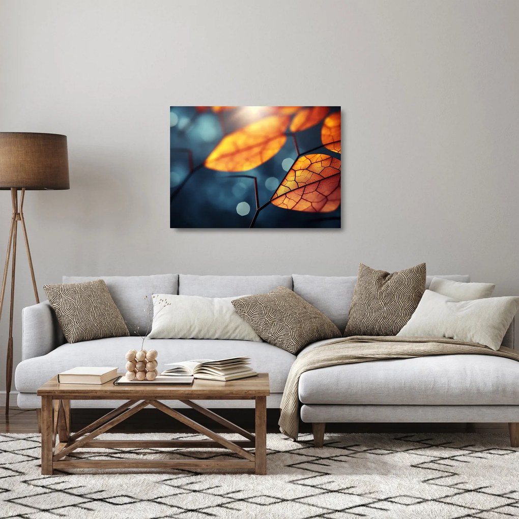 Sklenený obraz - Textúra listov (70x50 cm)