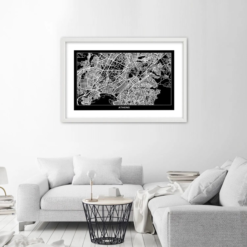 Gario Plagát Plán mesta Atény Farba rámu: Bez rámu, Rozmery: 60 x 40 cm