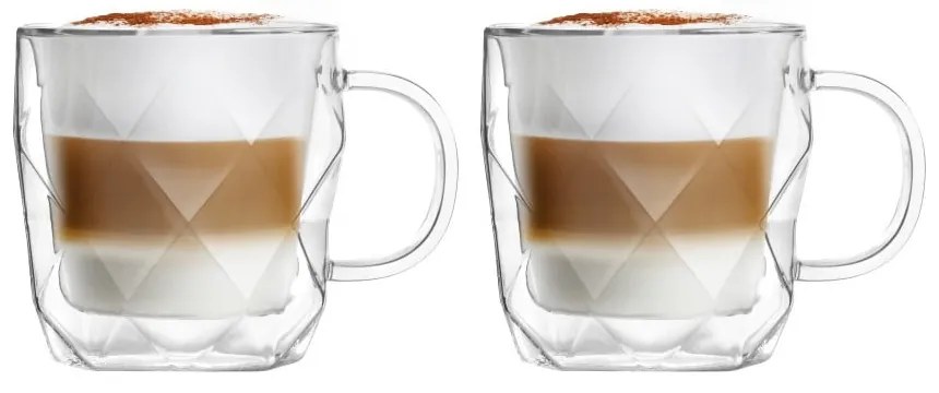 Súprava 2 dvojstenných hrnčekov Vialli Design Geo, 330 ml