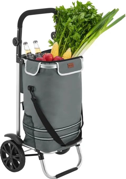 Nákupný vozík 3 v 1 – objem 56 l, sivý