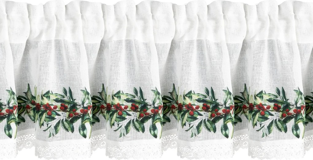 KRÁTKA VIANOČNÁ ZÁCLONA NA PÁSKE XMAS8 150X30 CM VZOROVANÁ