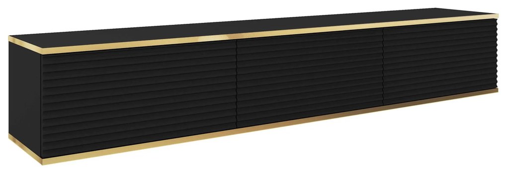 Závěsný televizní stolek Oro MDF 175 cm  černý/zlatý