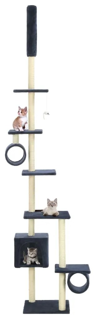 vidaXL Škrabadlo pre mačky so sisalovými stĺpikmi 260 cm, tmavomodré