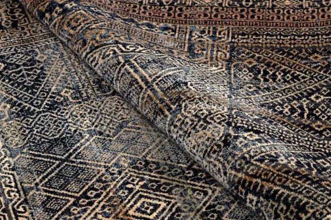 Koberec KESHAN, strapce 1251/53511 zlatý / modrý