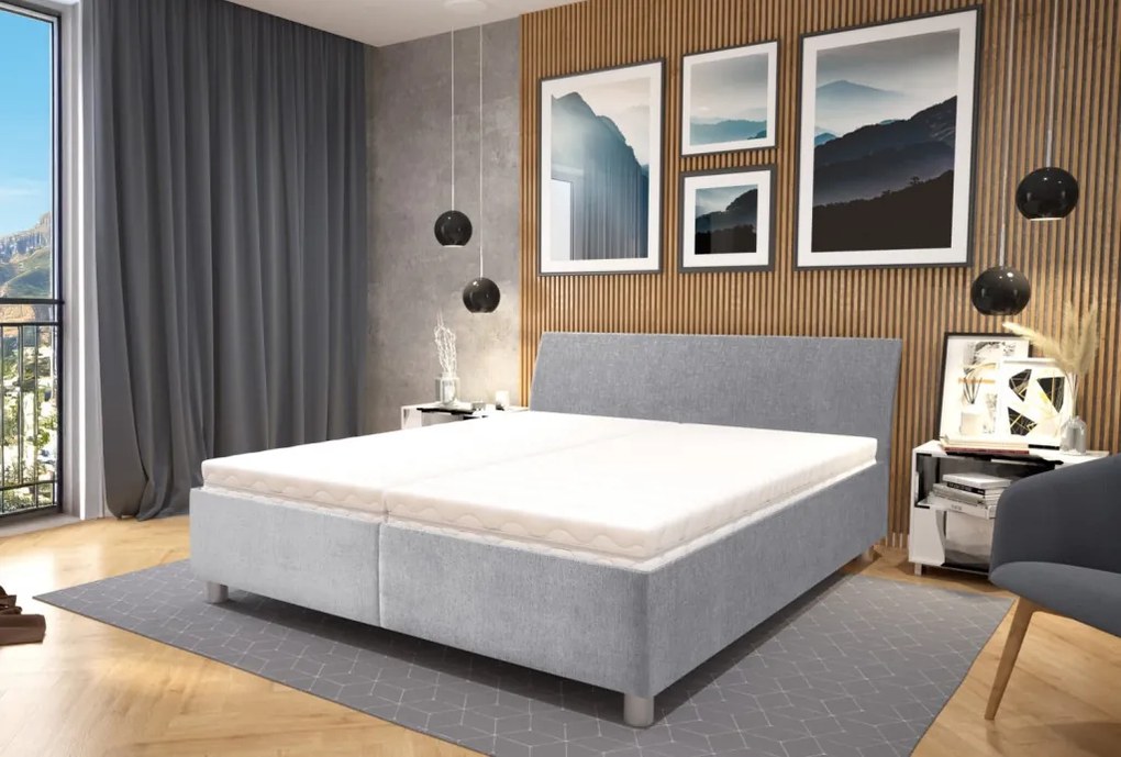 Posteľ Bali 160x200 cm, holubia sivá látka