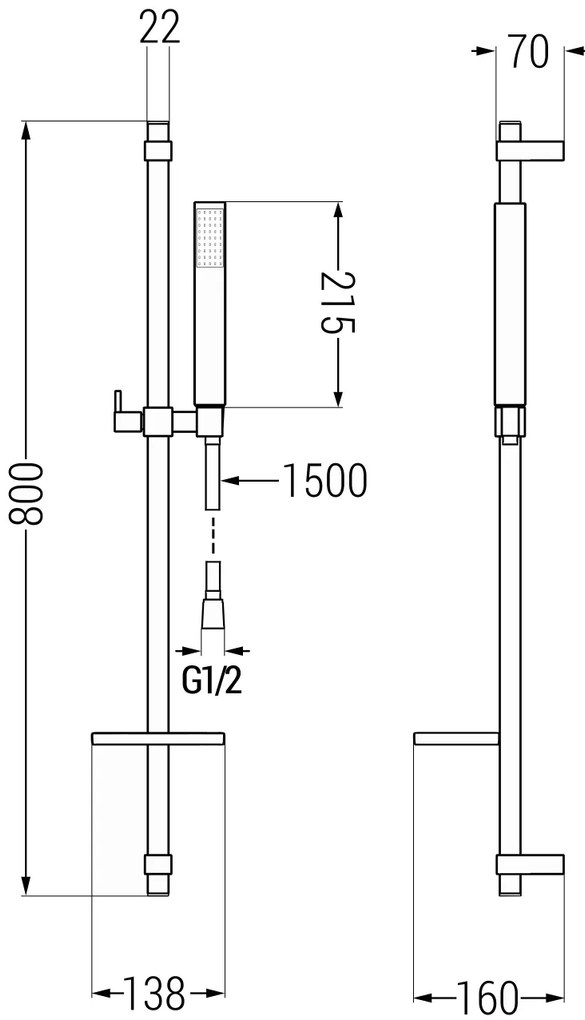 Mexen sprchový set DQ77, chróm, 785774581-00