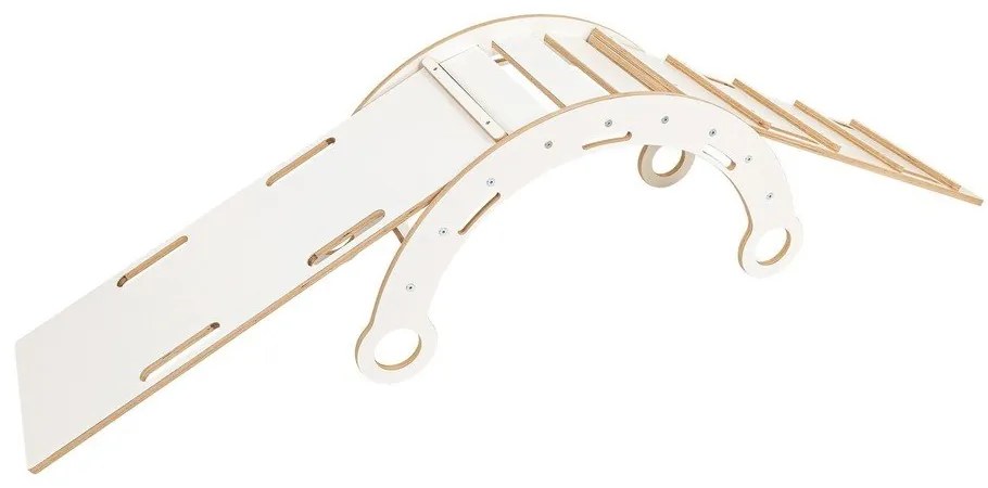 Biela hojdačka z borovicového dreva 39x75x38 cm Montessori – Meowbaby