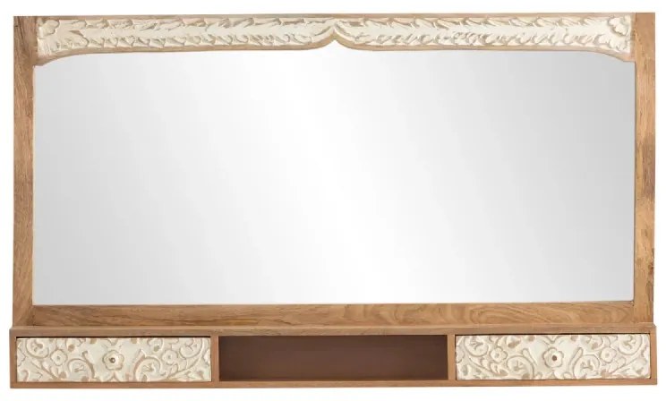 furniture-nabytek.cz - Masívne kúpeľňové zrkadlo Delhi z mangového dreva, lakované, hnedé – 130×75 cm