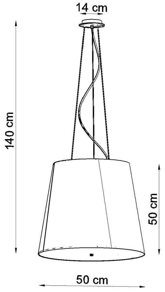 Závesné svietidlo Geneve, 1x biele textilné tienidlo, (biele sklo), (fi 50 cm)