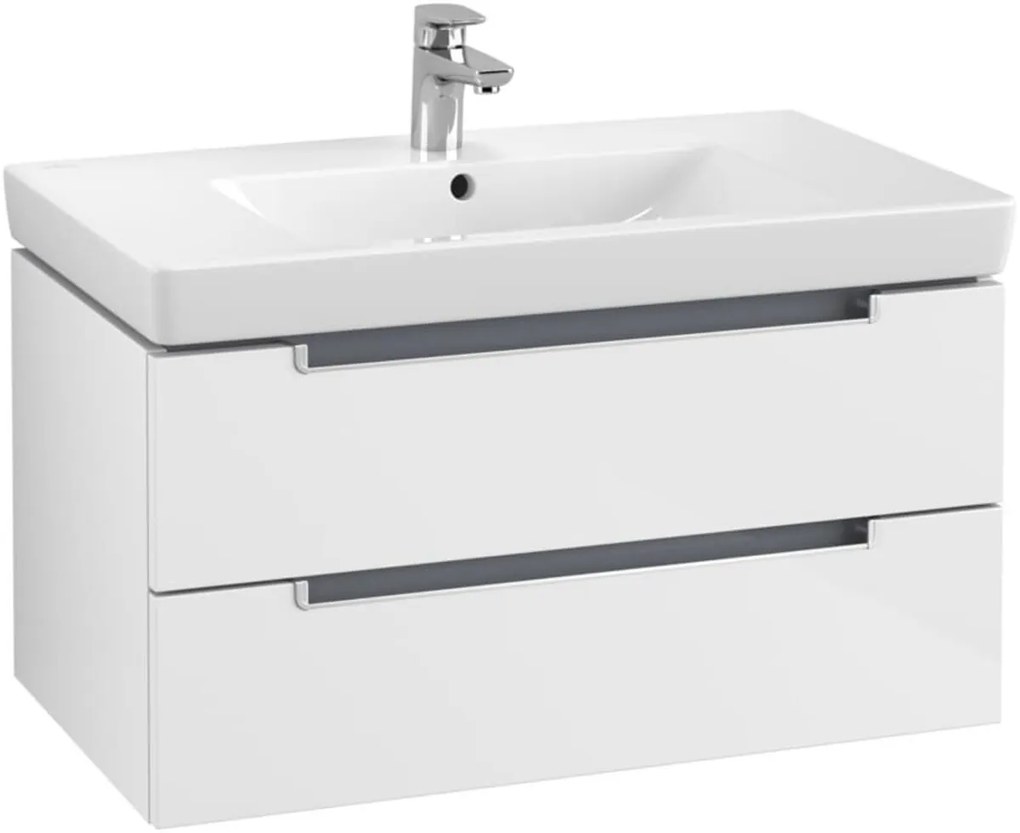Villeroy & Boch Subway 2.0 skrinka pod umývadlo, 2 výsuvné priehradky, 787 x 420 x 449 mm, lesklá biela A68900DH