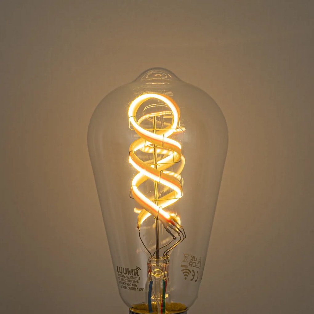 Sada 5 ks Inteligentné stmievateľné LED žiarovky E27 ST64 číre RGBW 4W 250lm 2700K