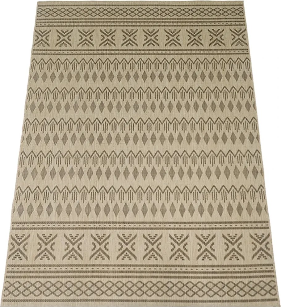 Koberec Eqos 0002 béžový obdĺžnikový s dekoratívnym vzorom Rozmer: 60x100 cm