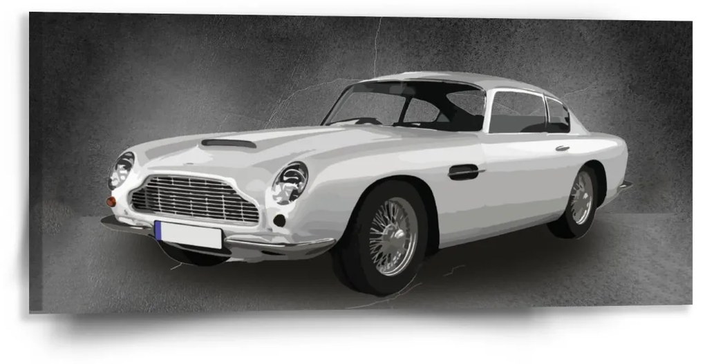 Sablio Obraz Aston Martin Tmavé pozadí - 110x50 cm