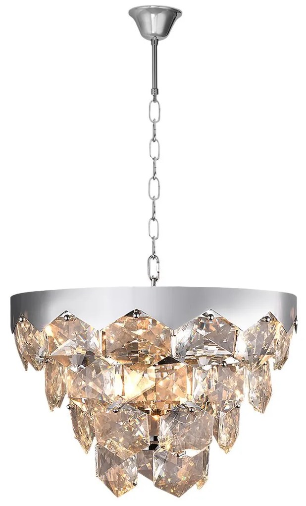 Luster Grace, 1x krištáľové/chrómové kovové tienidlo, (fi 45cm), ch