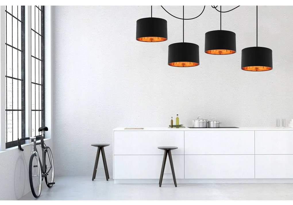 Závesné svietidlo Shade Spider, 4x textilné tienidlo (mix 6 farieb), (výber z 2 farieb konštrukcie), g